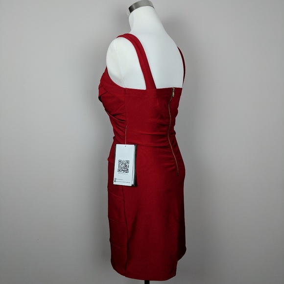 SOLD Red Bodycon Short Social Party Dress S - Picture 4 of 5
